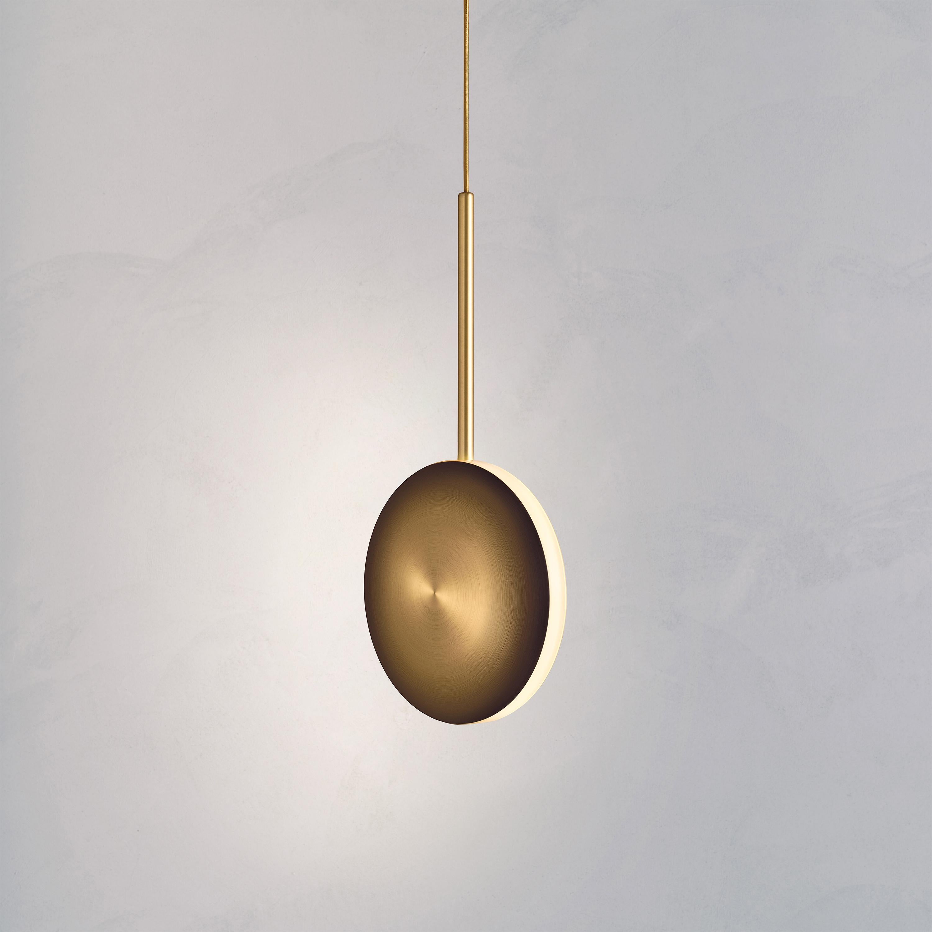 British Cosmic 'Comet Pendant Ore' Handmade Bronze Gradient Patinated Brass Ceiling Lamp For Sale