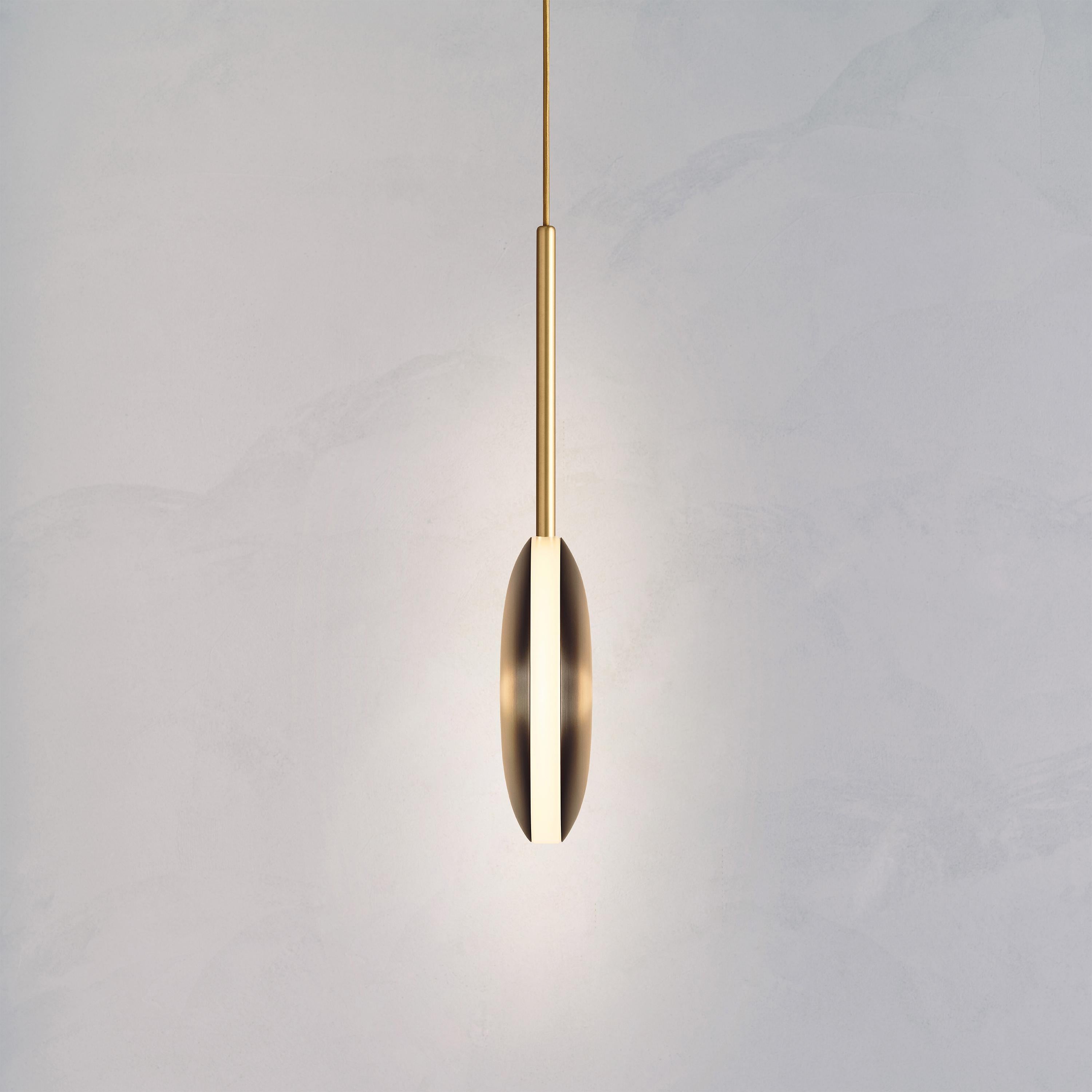 Cosmic 'Comet Pendant Ore' Handmade Bronze Gradient Patinated Brass Ceiling Lamp In New Condition For Sale In London, GB