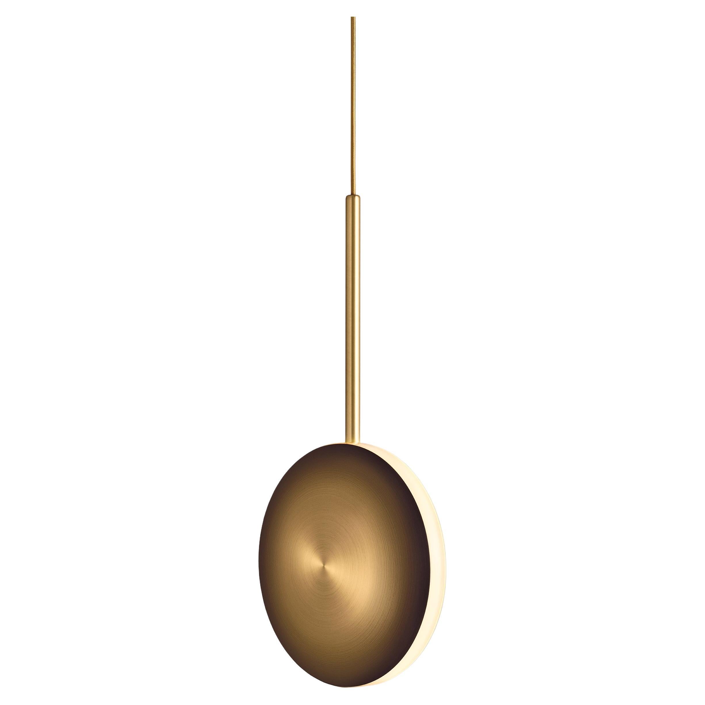 Cosmic 'Comet Pendant Ore' Handmade Bronze Gradient Patinated Brass Ceiling Lamp For Sale