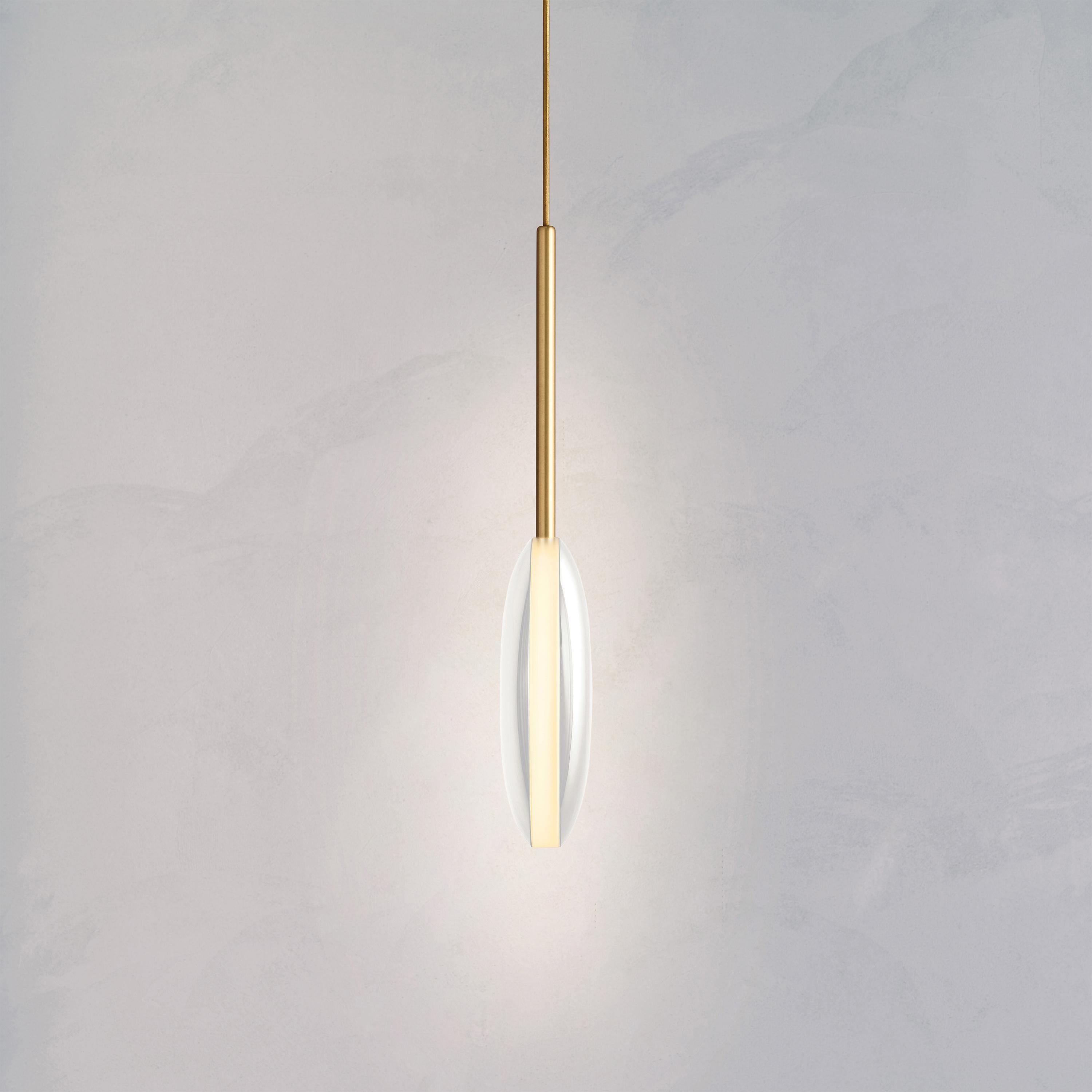 Cosmic 'Comet Pendant Purion' Handmade White Piano Lacquered Brass Ceiling Light In New Condition For Sale In London, GB