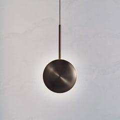 Cosmic 'Comet Pendant Regolith' Handmade Dark Bronzed Black Brass Ceiling Light