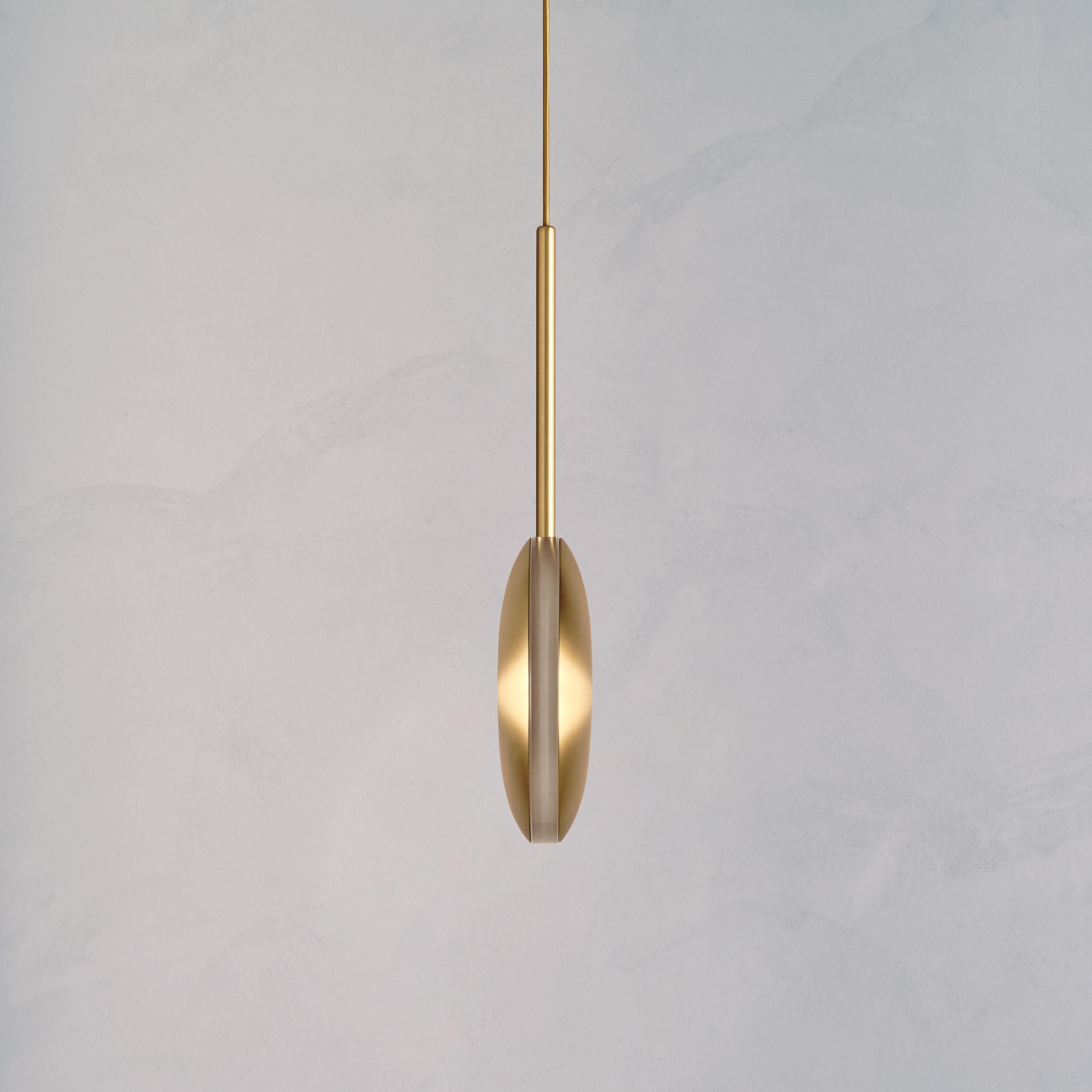 Cosmic 'Comet Pendant Sol' Handmade Artisan Pure Satin Brass Ceiling Light In New Condition For Sale In London, GB