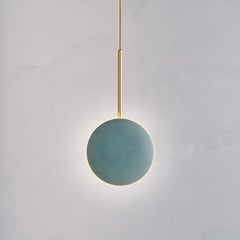Cosmic 'Comet Pendant Verdigris' Handmade Artisan Patinated Brass Ceiling Light