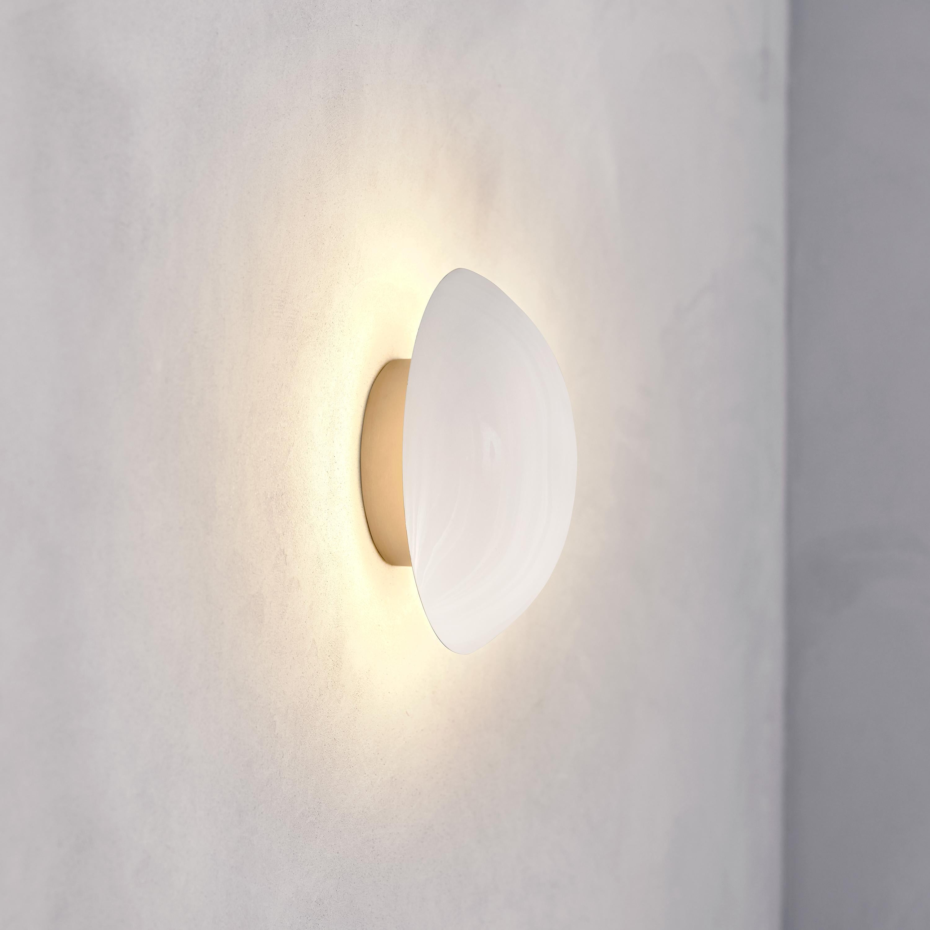 Cosmic 'Comet Purion 20' Handmade White Lacquered Brass Wall Light, Sconce In New Condition For Sale In London, GB