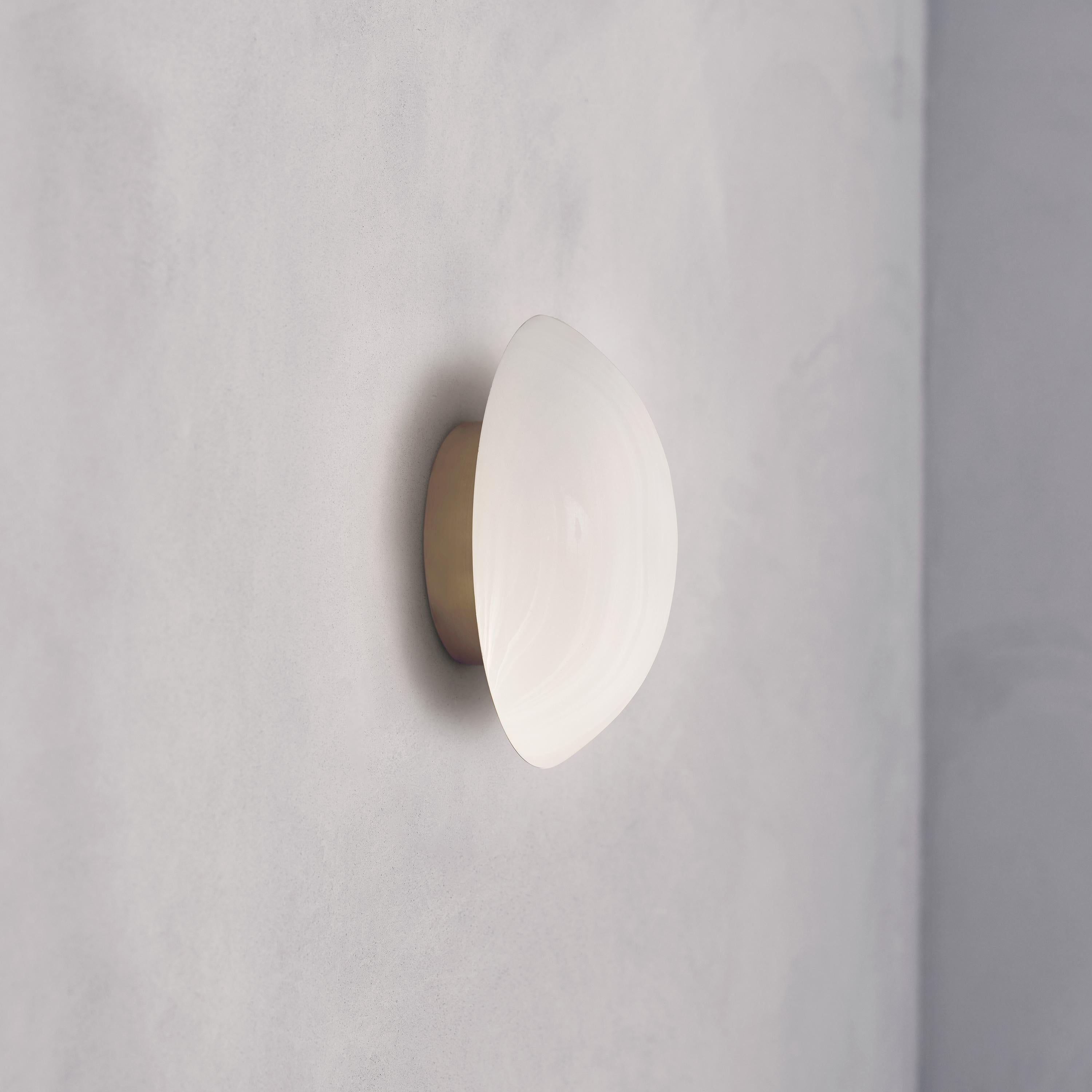 Contemporary Cosmic 'Comet Purion 20' Handmade White Lacquered Brass Wall Light, Sconce For Sale