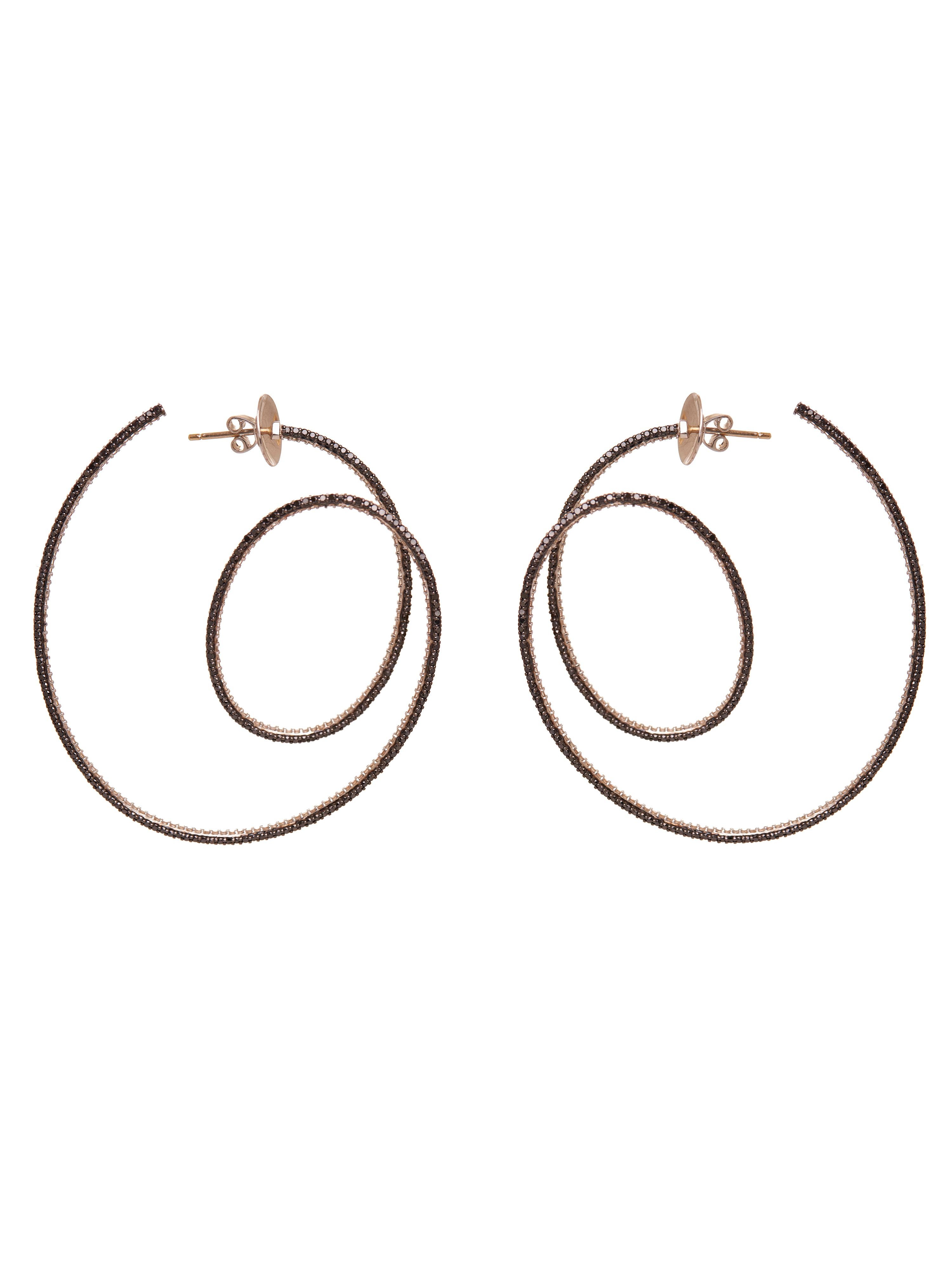 Aros Cósmicos Día y Noche - Oro 18kt, Diamantes Blanco y Negro en venta 4