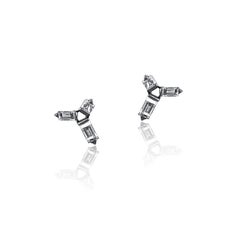 Cosmic Diamond Helix Stud Earrings