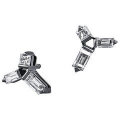 Cosmic Diamond Helix Stud Earrings