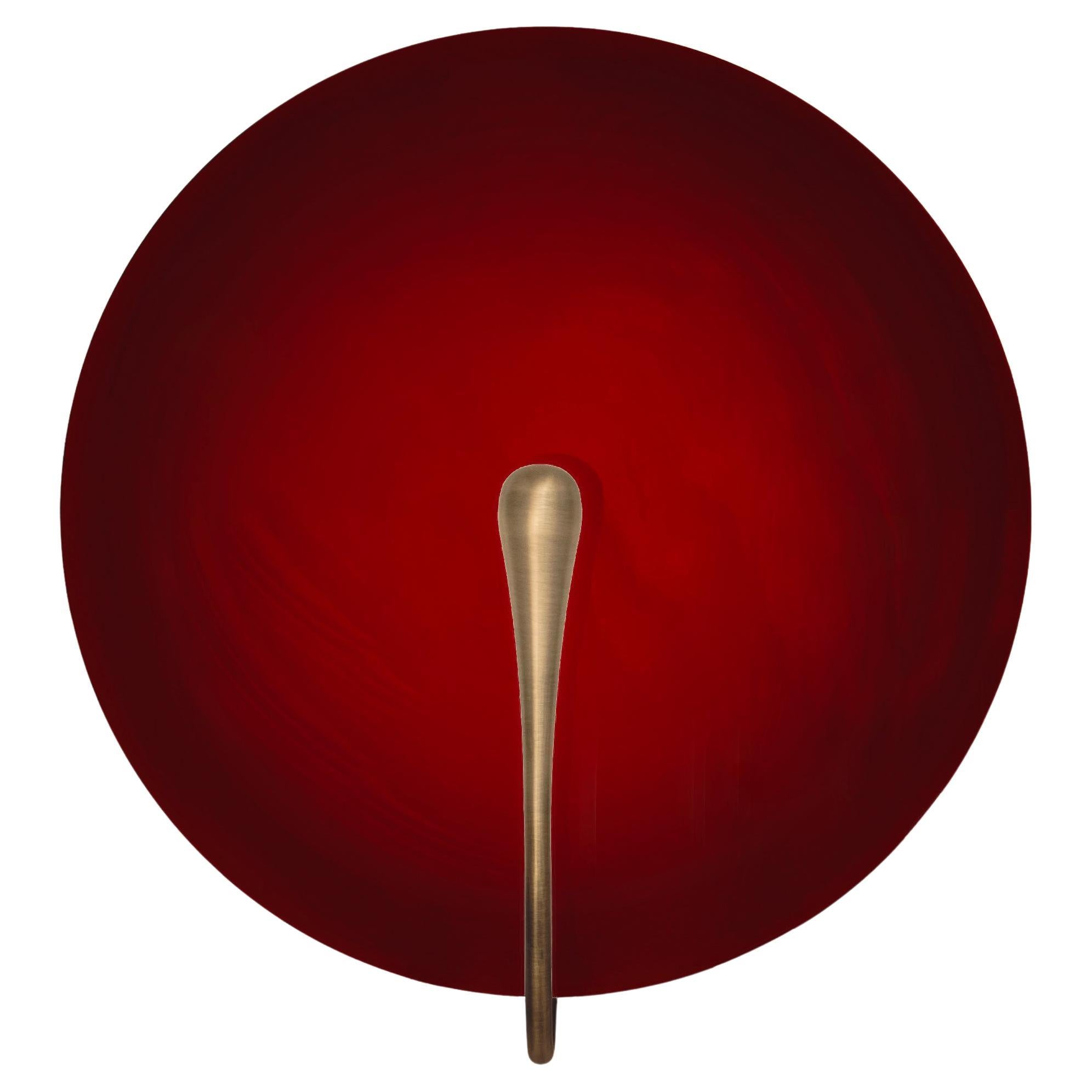 Eclipse Maroon' Handgefertigtes Lackiertes Messing Zeitgenössische Wandleuchte, Wandleuchter im Angebot