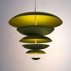'Cosmic Olive Chandelier XL 70' Lacquered Brass Ceiling Pendant