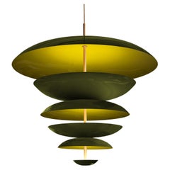 'Cosmic Olive Chandelier XL 70' Lacquered Brass Ceiling Pendant