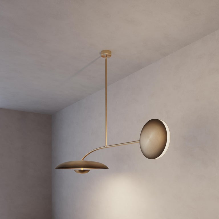 'Cosmic Orbit Solo Ore' Bronze Gradient Patinated Brass Ceiling Light