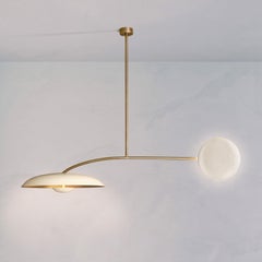 'Cosmic Orbit Solo Purion' Handmade Gloss White Lacquered Brass Ceiling Light