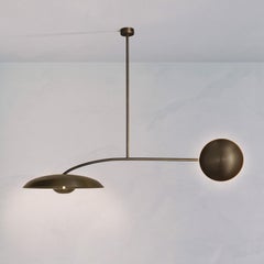 'Cosmic Orbit Solo Regolith' Handmade Dark Bronze Patinated Brass Ceiling Light