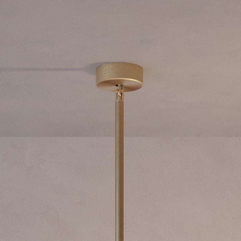 'Cosmic Orbit Solo Verdigris' Handmade Verdigris Patinated Brass Ceiling Light For Sale 1