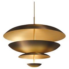 'Cosmic Ore Chandelier 70' Handmade Gradient Patinated Brass Ceiling Light