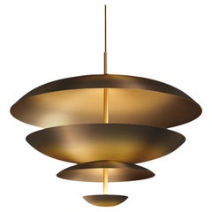 'Cosmic Ore Chandelier 70' Handmade Gradient Patinated Brass Ceiling Light