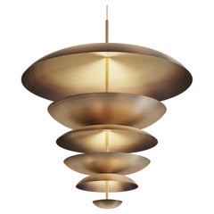 'Cosmic Ore' Chandelier XL 70, Bronze Gradient Patinated Large Ceiling Light
