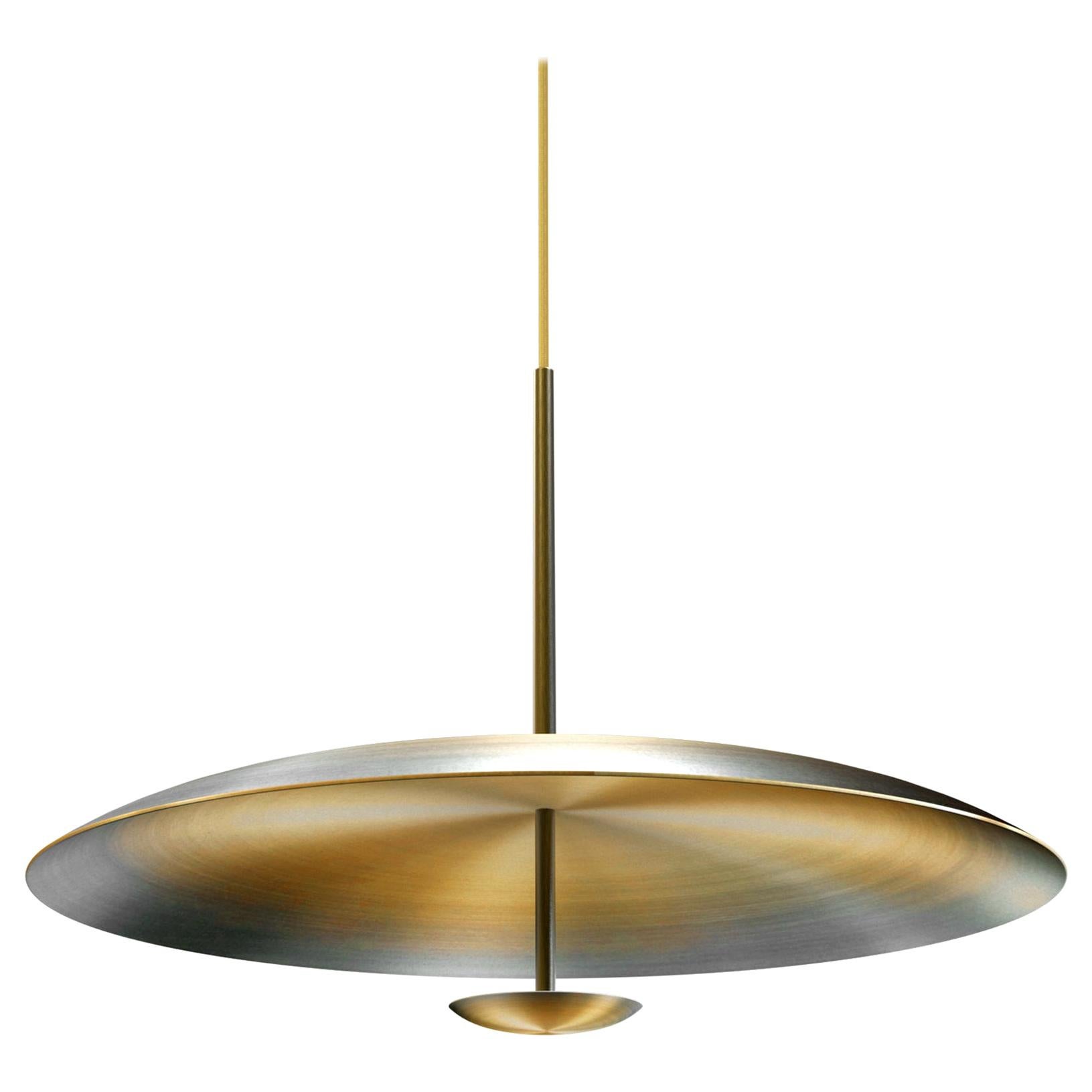 'Cosmic Ore' Gradient Patina Brass Pendant Lamp Chandelier, Sample Sale
