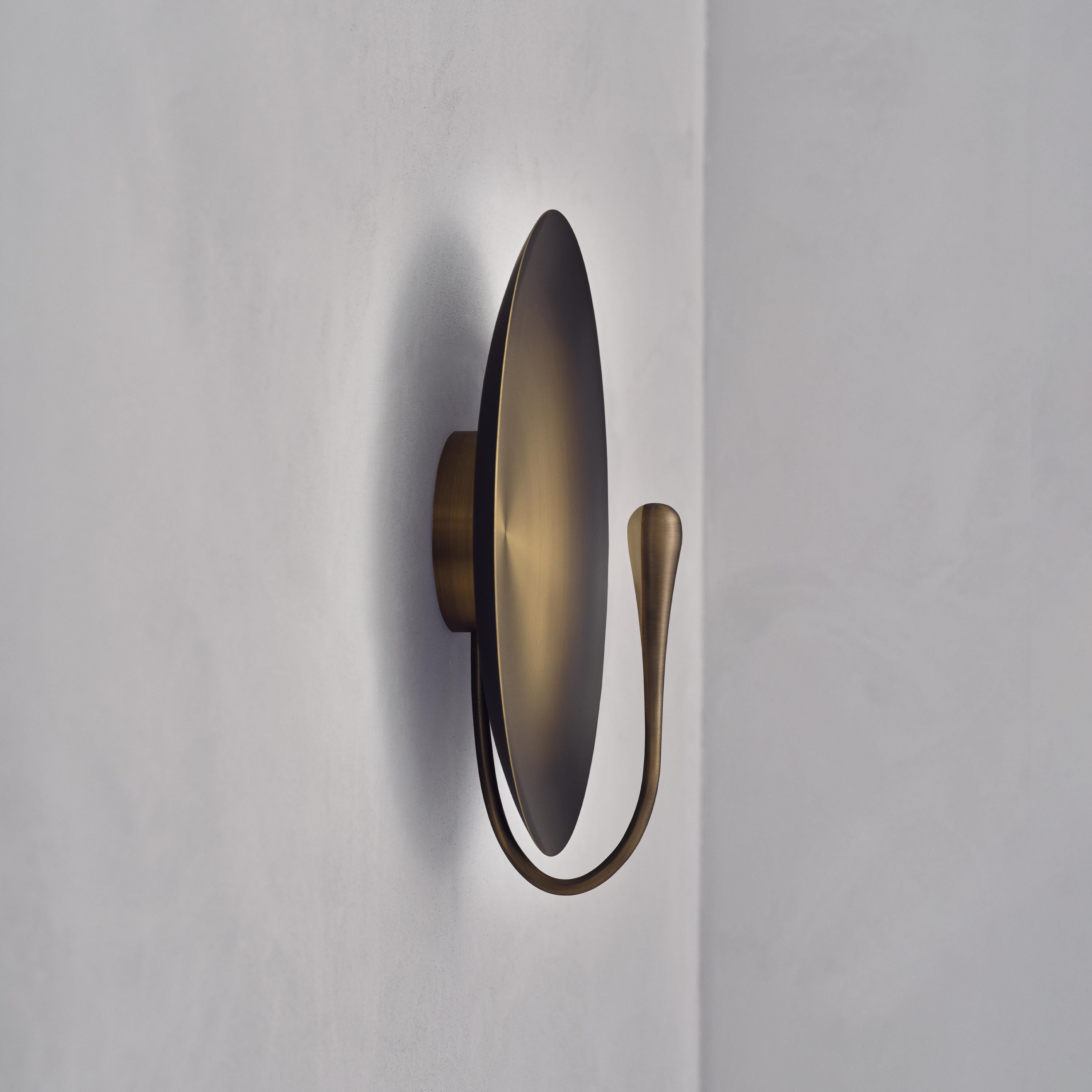 Patinated 'Cosmic Ore' Gradient Patina Satin Brass Handmade Wall Light, Sconce For Sale