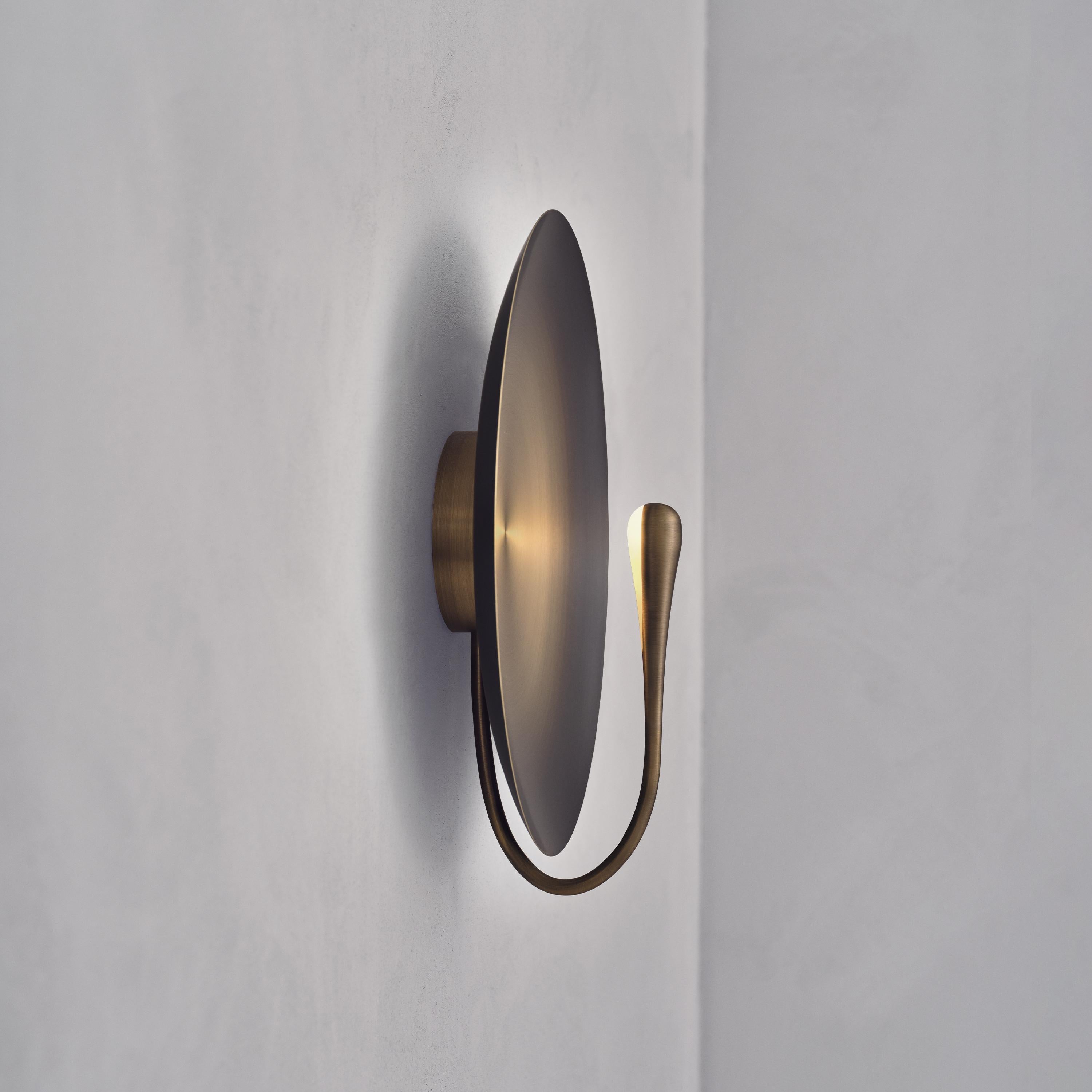British 'Cosmic Ore' Gradient Patina Satin Brass Handmade Wall Light, Sconce For Sale