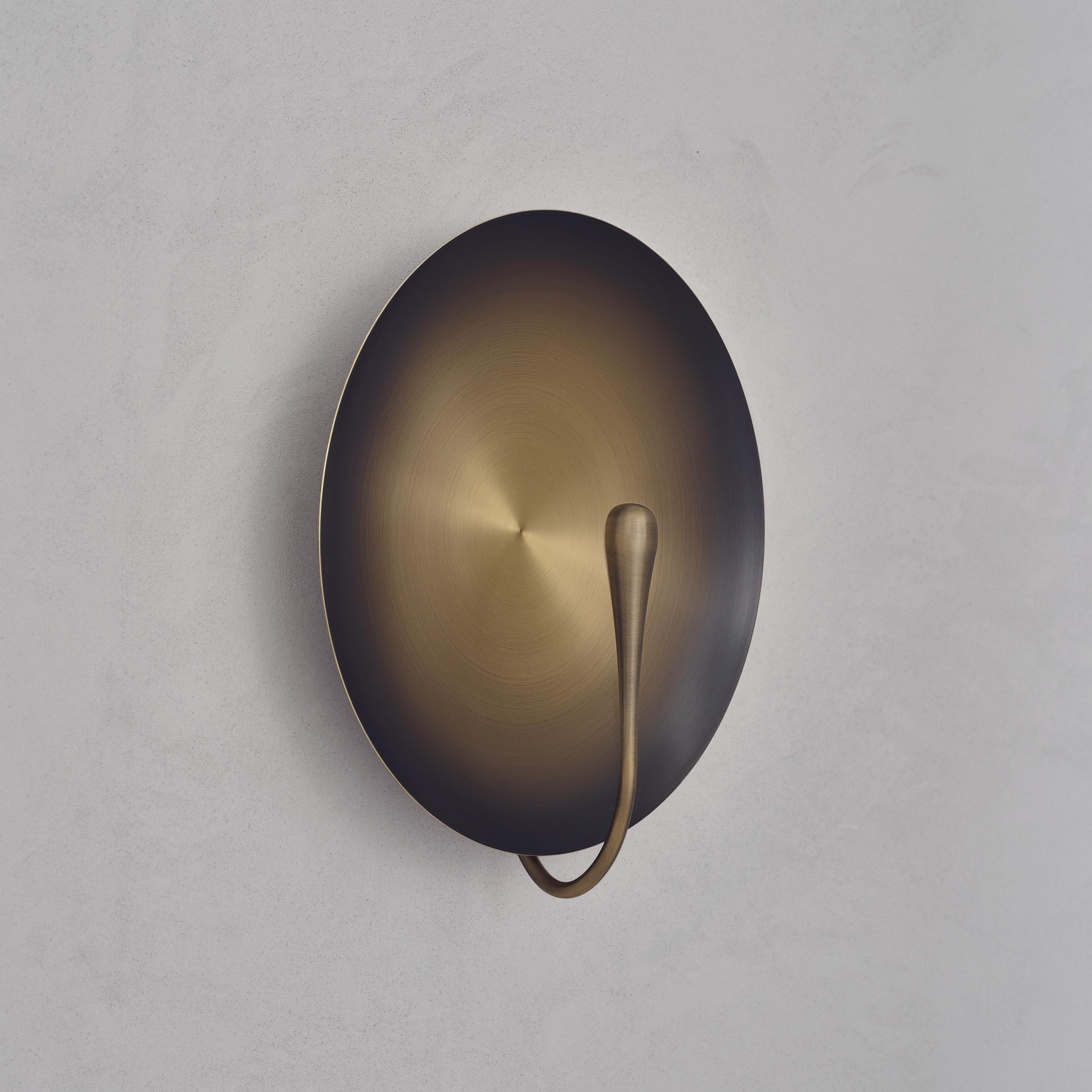 Organic Modern 'Cosmic Ore' Gradient Patina Satin Brass Handmade Wall Light, Sconce For Sale