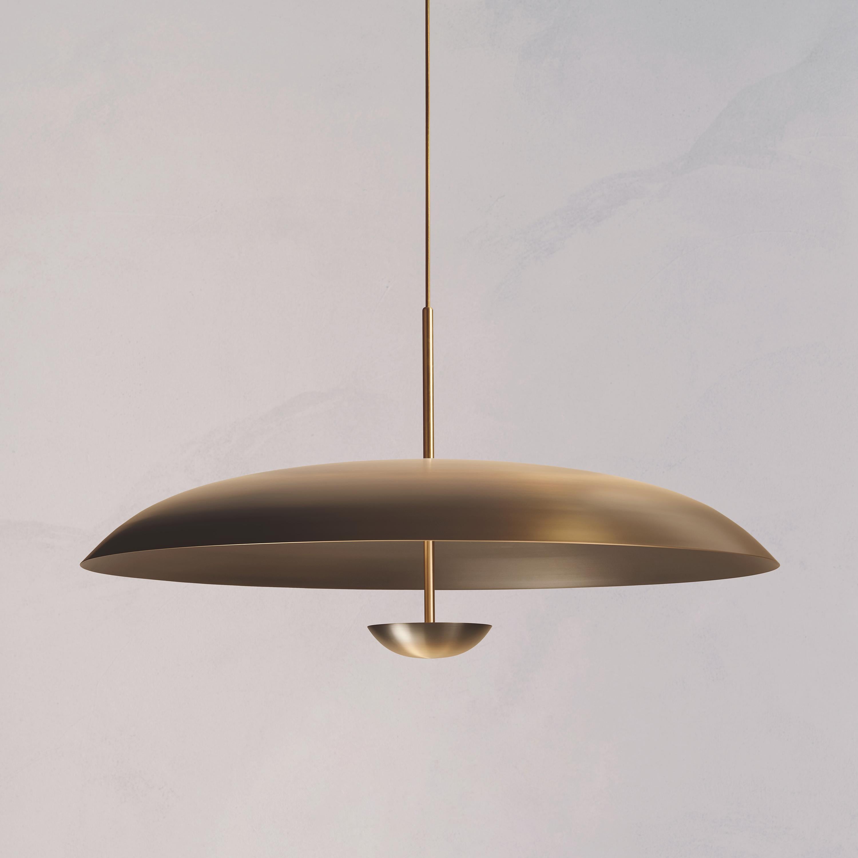 Patinato Ciondolo 'Cosmic Ore' 100, lampada da soffitto in ottone con patina sfumata, lampadario in vendita