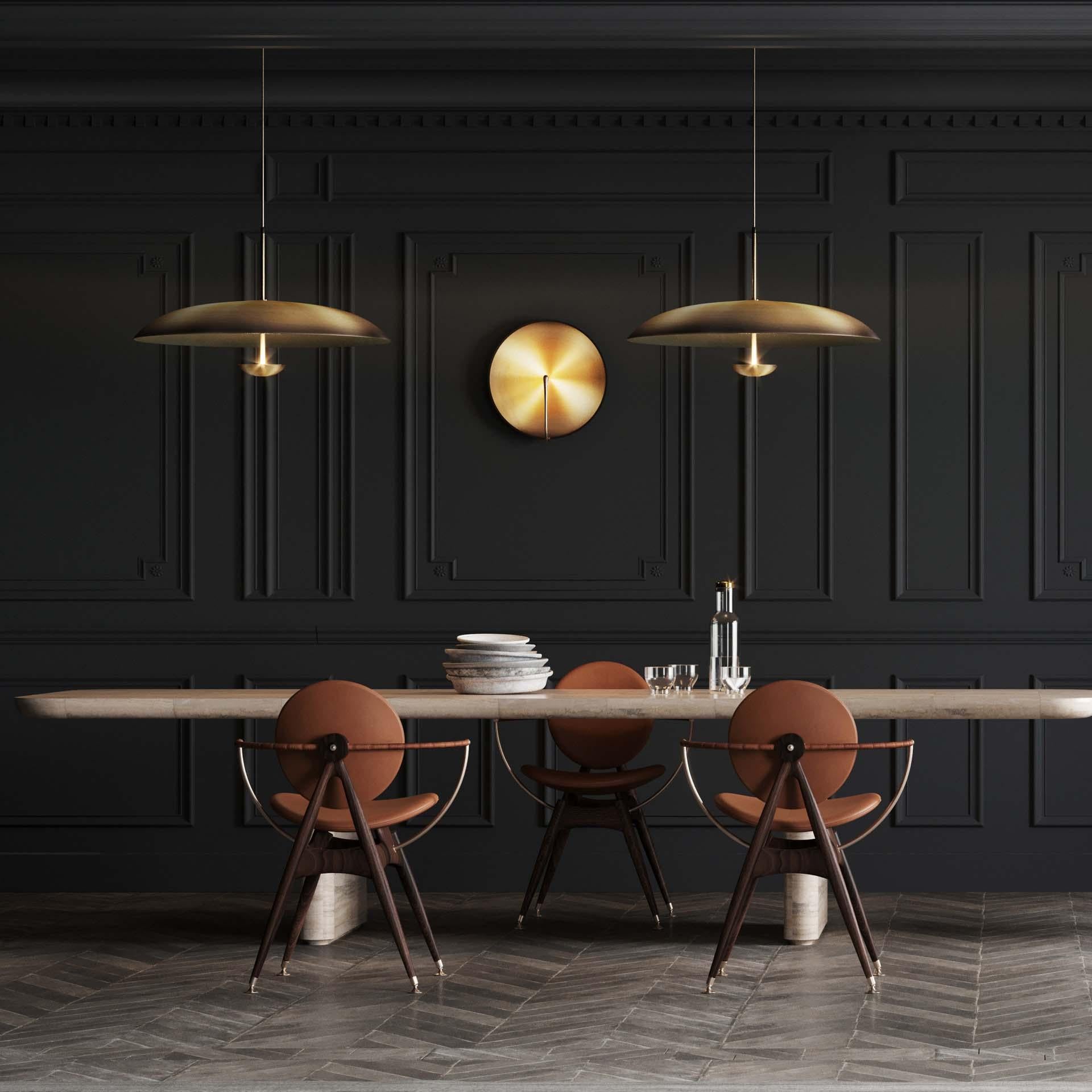 Ciondolo Cosmic Ore 70' fatto a mano in ottone con patina sfumata di bronzo in vendita 1