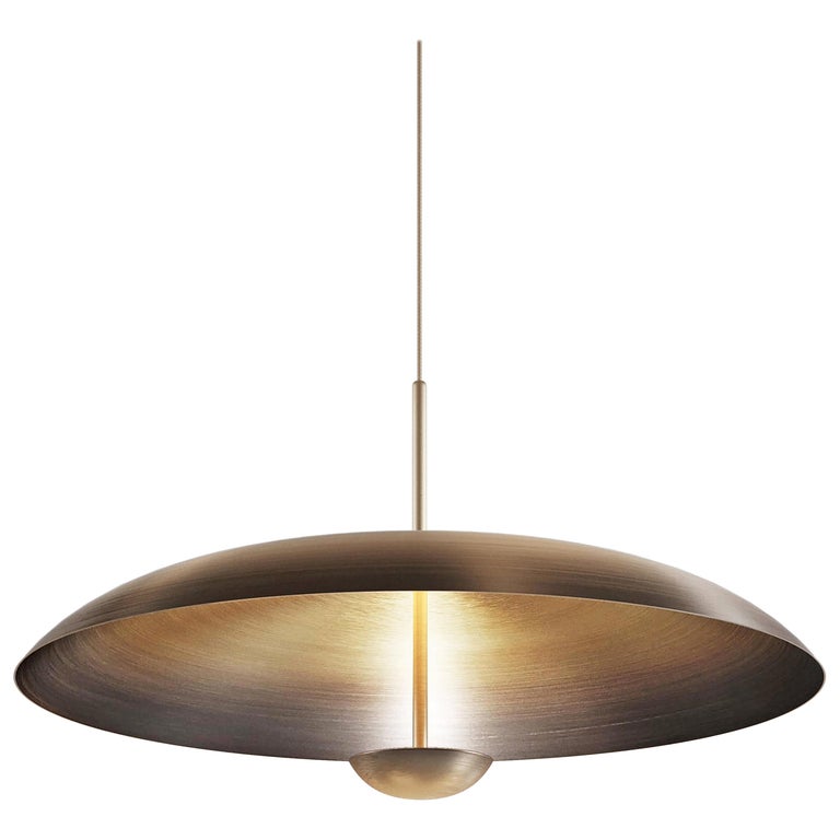 'Cosmic Ore' Pendant 100, Gradient Patina Bronze Brass Ceiling Lamp, Chandelier For Sale
