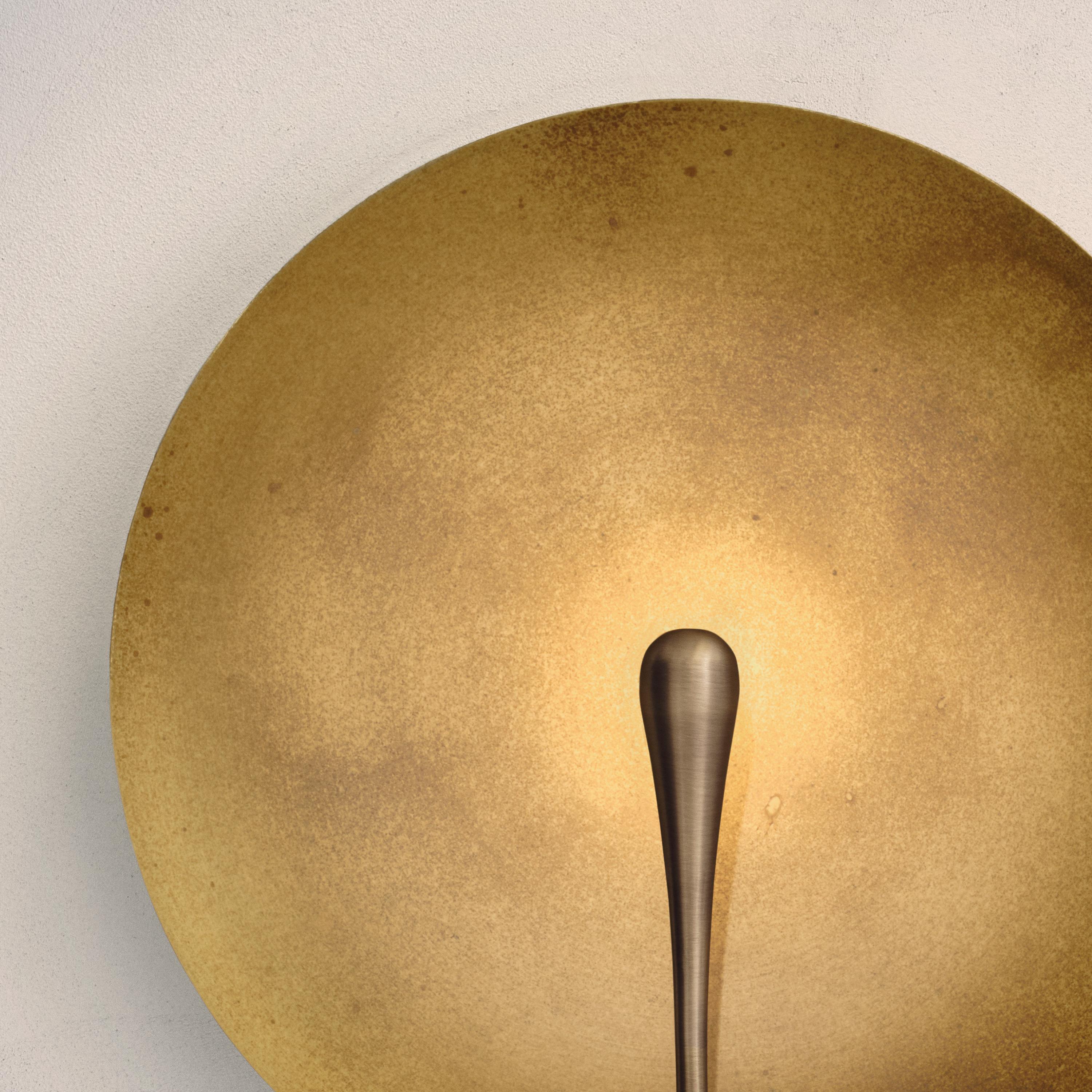 'Cosmic Oxidium' Mixed Color Brass Patina Contemporary Wall Light, Sconce In New Condition For Sale In London, GB