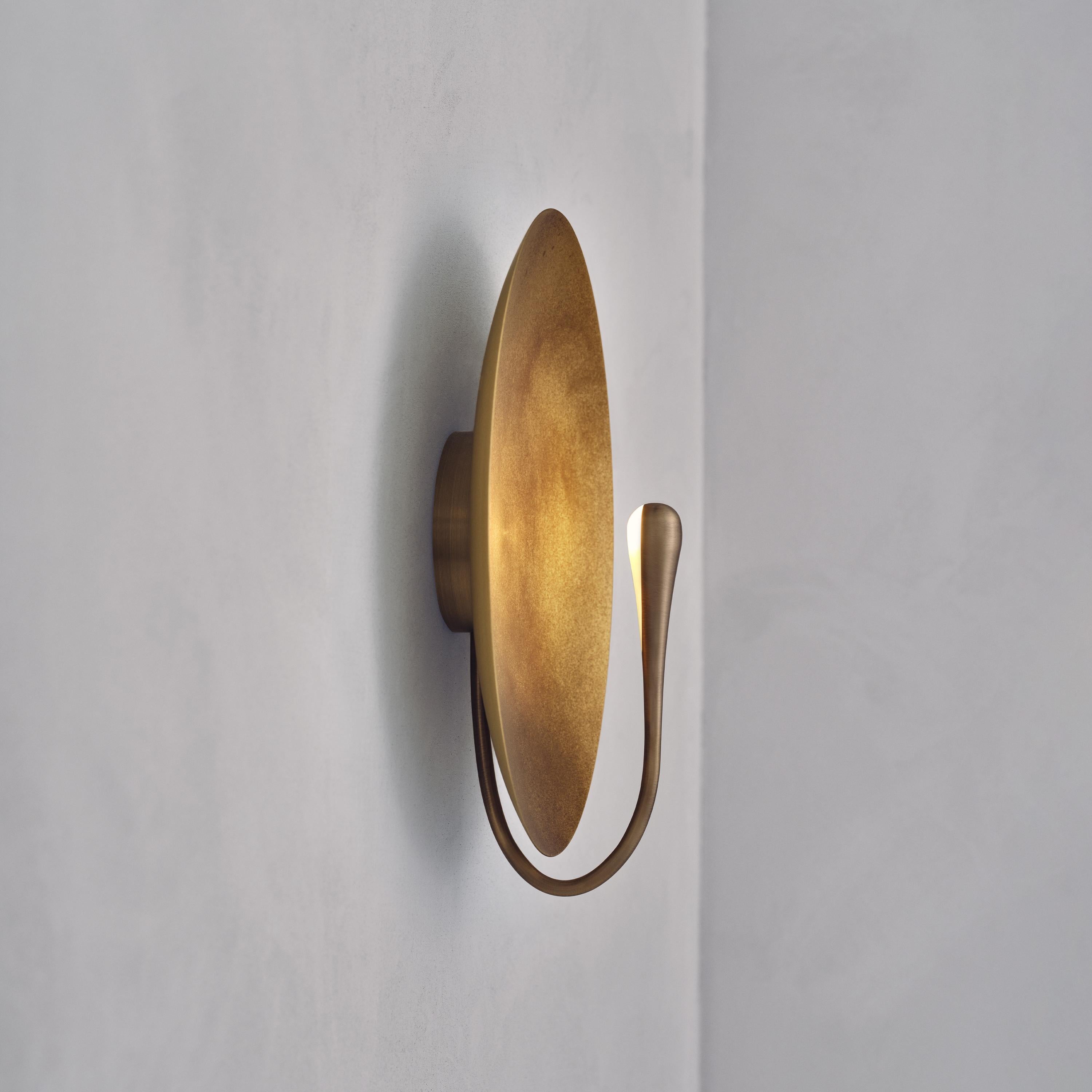 Organic Modern 'Cosmic Oxidium' Mixed Color Brass Patina Contemporary Wall Light, Sconce For Sale
