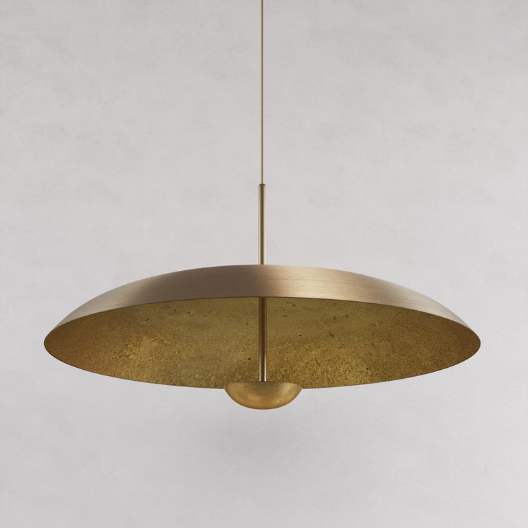 British 'Cosmic Oxidium Pendant 70' Mixed Color Patinated Brass Ceiling Lamp, Chandelier For Sale