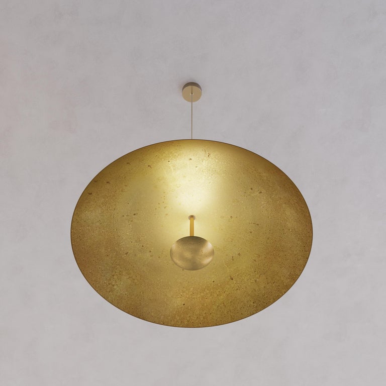 'Cosmic Oxidium Pendant 70' Mixed Color Patinated Brass Ceiling Lamp, Chandelier In New Condition For Sale In London, GB