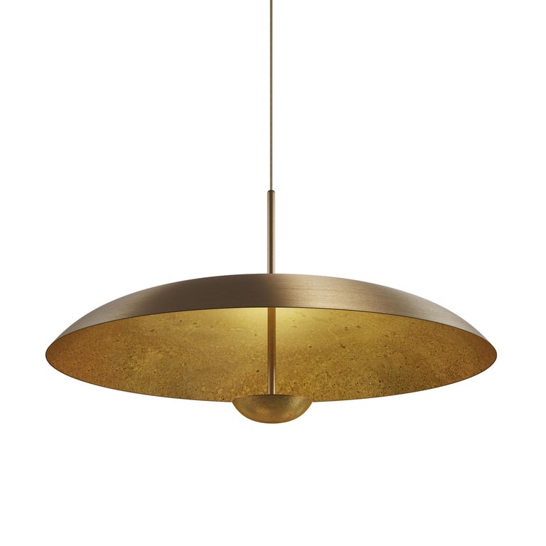 'Cosmic Oxidium Pendant 70' Mixed Color Patinated Brass Ceiling Lamp, Chandelier For Sale