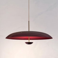 Cosmic Pendant 100 'Maroon' Artisan Handmade Lacquered Brass Ceiling Light