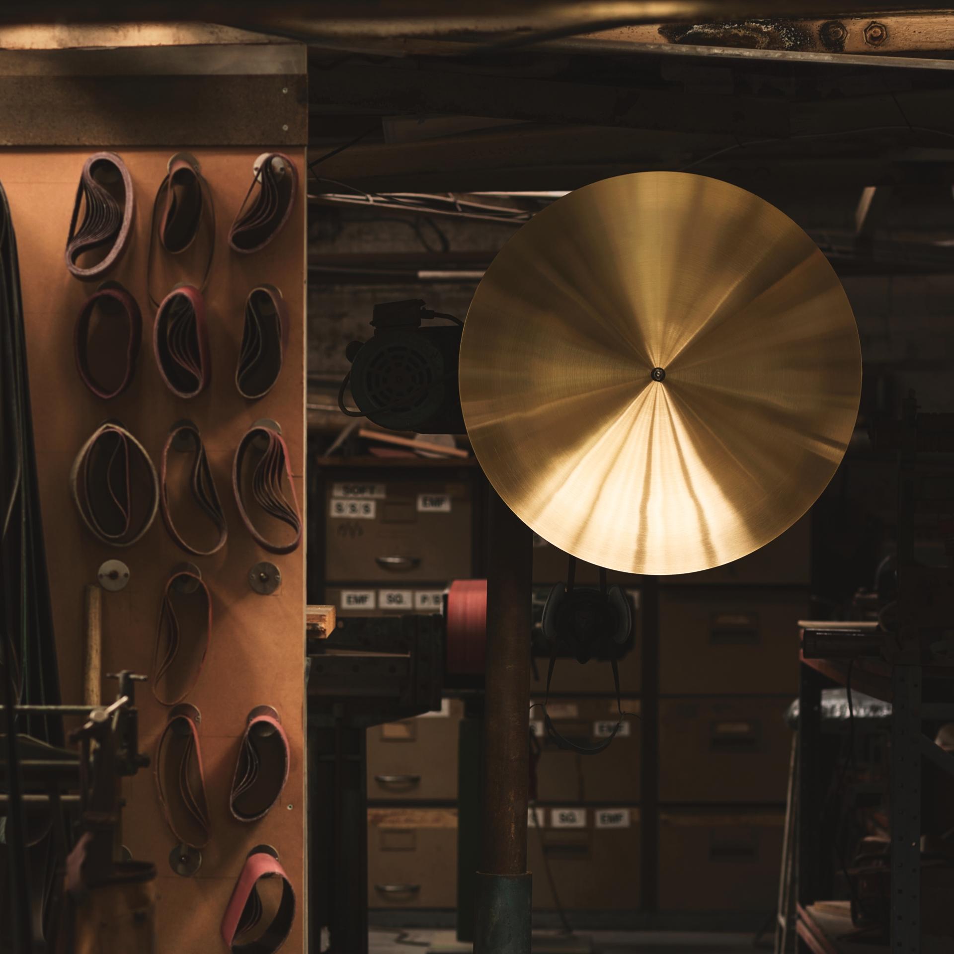 Contemporary Cosmic Pendant 70 'Olive' Artisan Handmade Lacquered Brass Ceiling Light For Sale