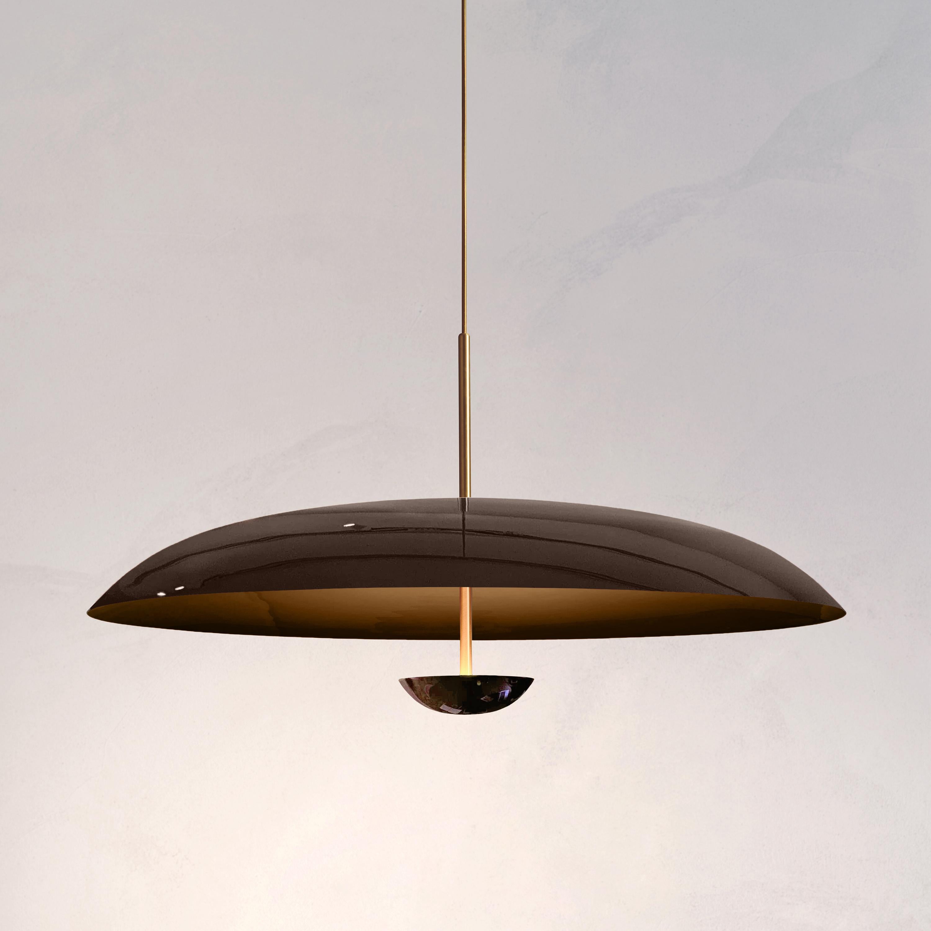 Organic Modern Cosmic Pendant 70 'Sepia' Artisan Handmade Lacquered Brass Ceiling Light For Sale