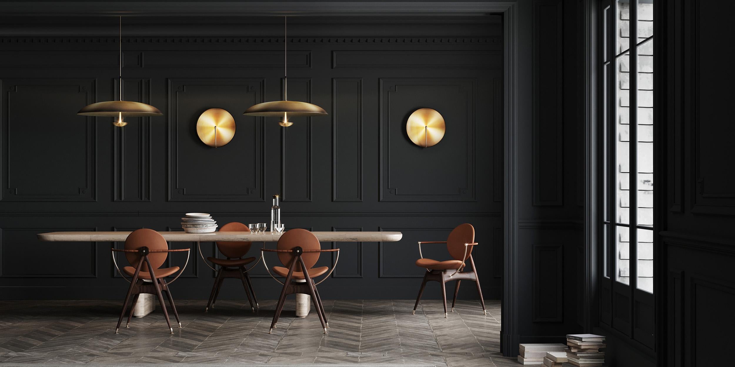 Contemporary Cosmic Pendant 70 'Sepia' Artisan Handmade Lacquered Brass Ceiling Light For Sale