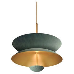 Cosmic 'Pendant Duo Verdigris 50' Handgefertigter patinierter Verdigris-Kronleuchter