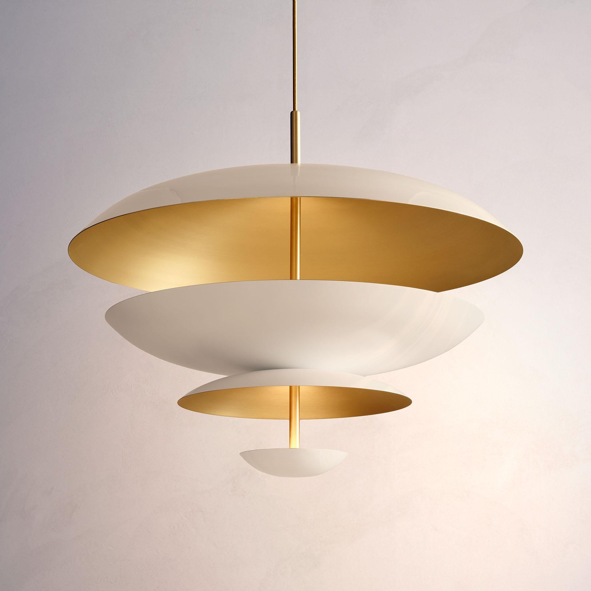English 'Cosmic Purion Chandelier 100' Handmade Piano Lacquered Brass Ceiling Light For Sale
