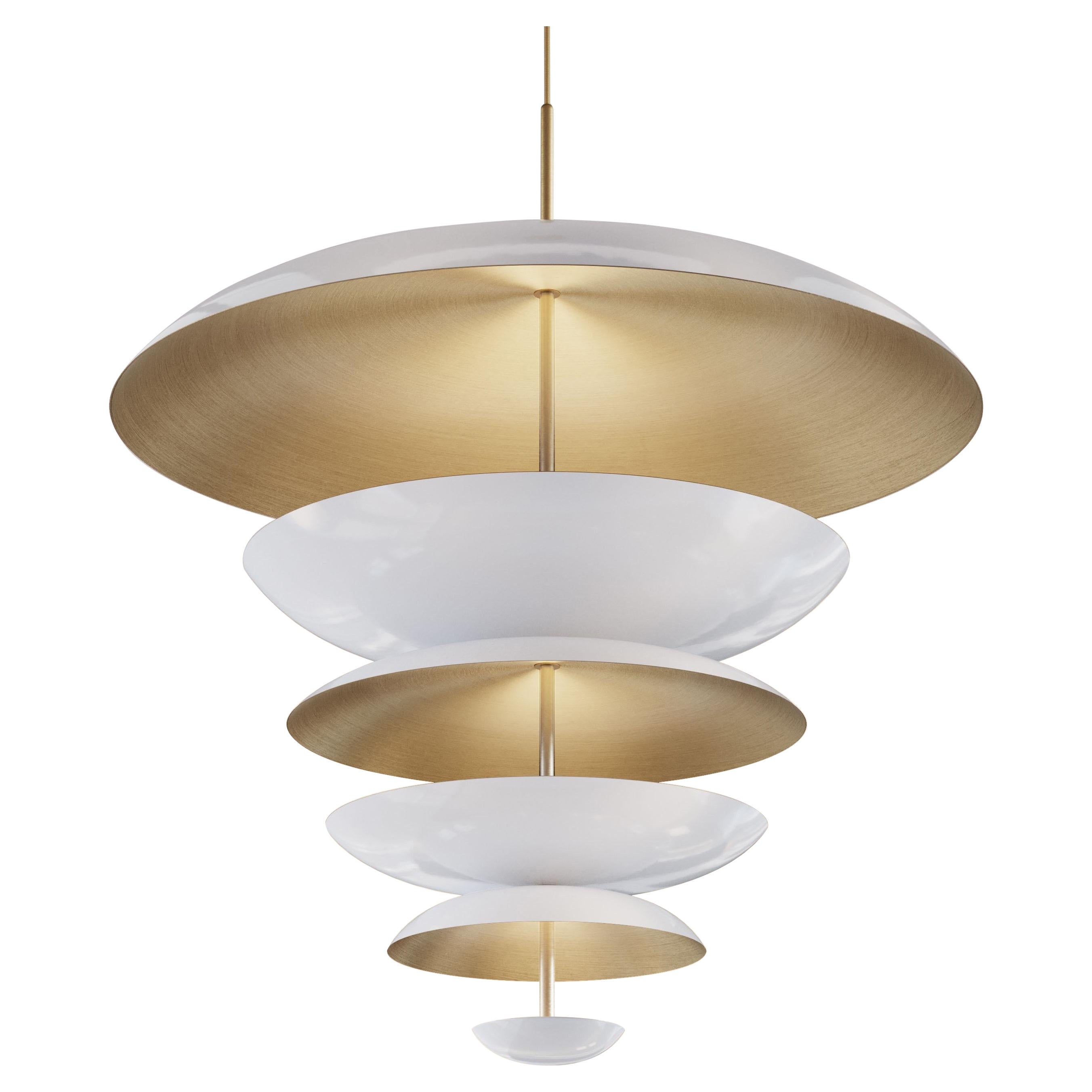 Lampadario 'Cosmic Purion' XL 100, sospensione in ottone laccato bianco, lampada da soffitto in vendita