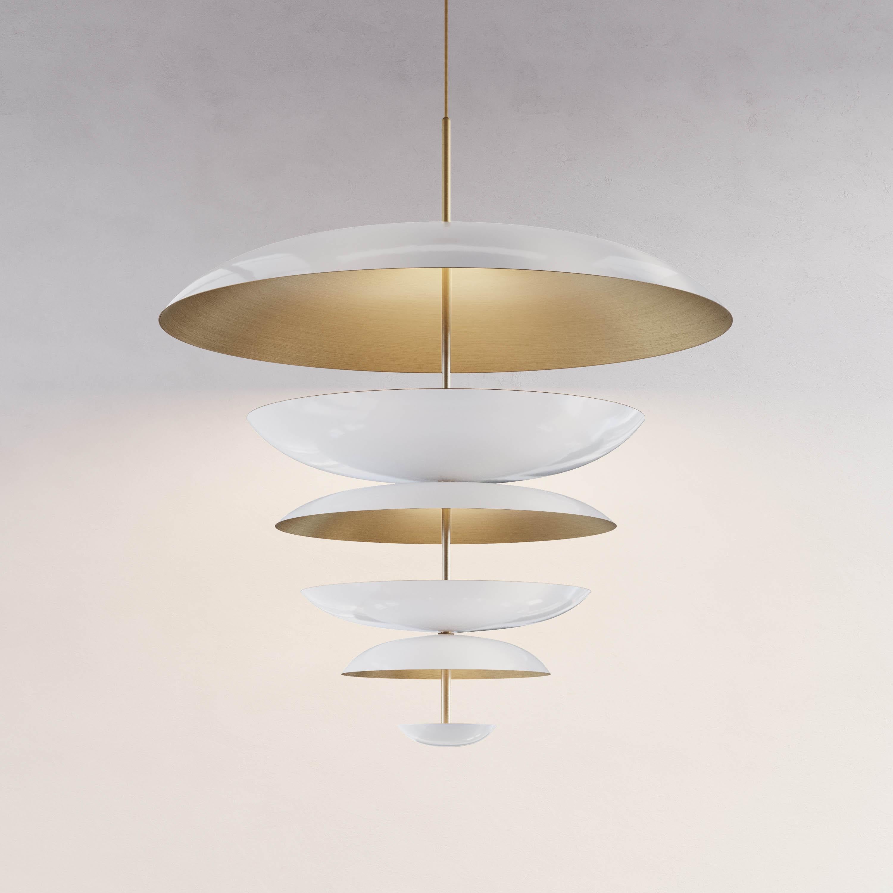 Organic Modern 'Cosmic Purion' Chandelier XL 70' White Lacquered Brass Chandelier, Ceiling Lamp For Sale