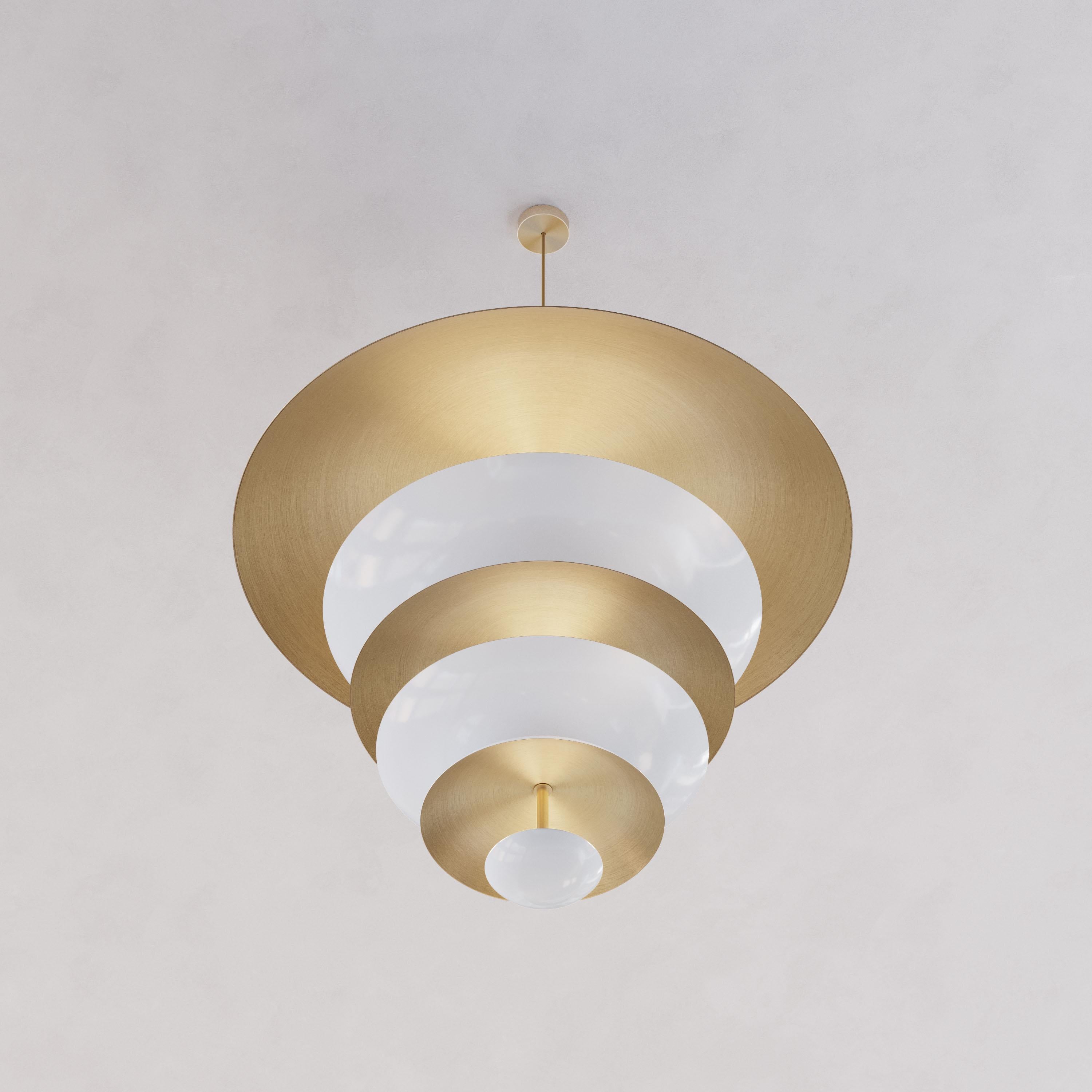 English 'Cosmic Purion' Chandelier XL 70' White Lacquered Brass Chandelier, Ceiling Lamp For Sale