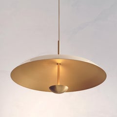 Cosmic Pendant 100 'Purion' Handmade White Lacquered Satin Brass Ceiling Light
