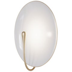 'Cosmic Purion' White Lacquered Brass Contemporary Wall Light, Sconce