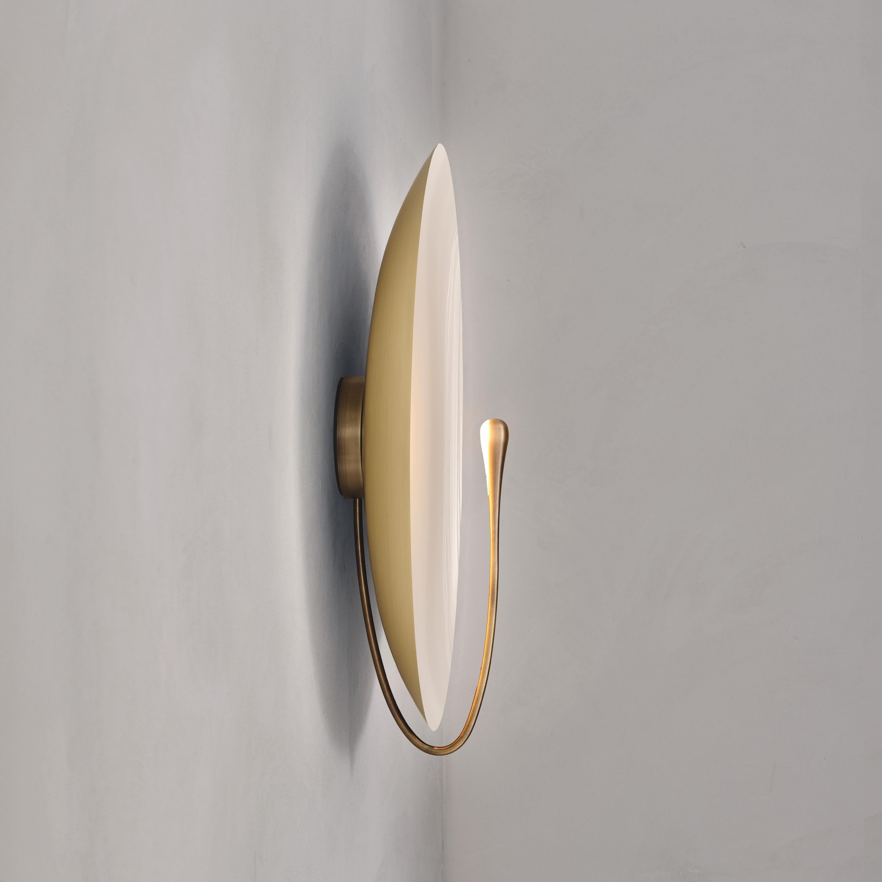 Brushed 'Cosmic Purion XL' Handmade Patinated Brass Contemporary Wall Light Sconce For Sale