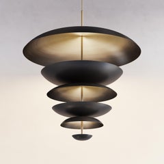 'Cosmic Regolith Chandelier XL 70' Dark Bronze Gradient Patina Brass Chandelier