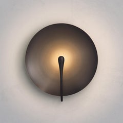 'Cosmic Regolith' Dark Bronze Patina Satin Brass Handmade Wall Light, Sconce