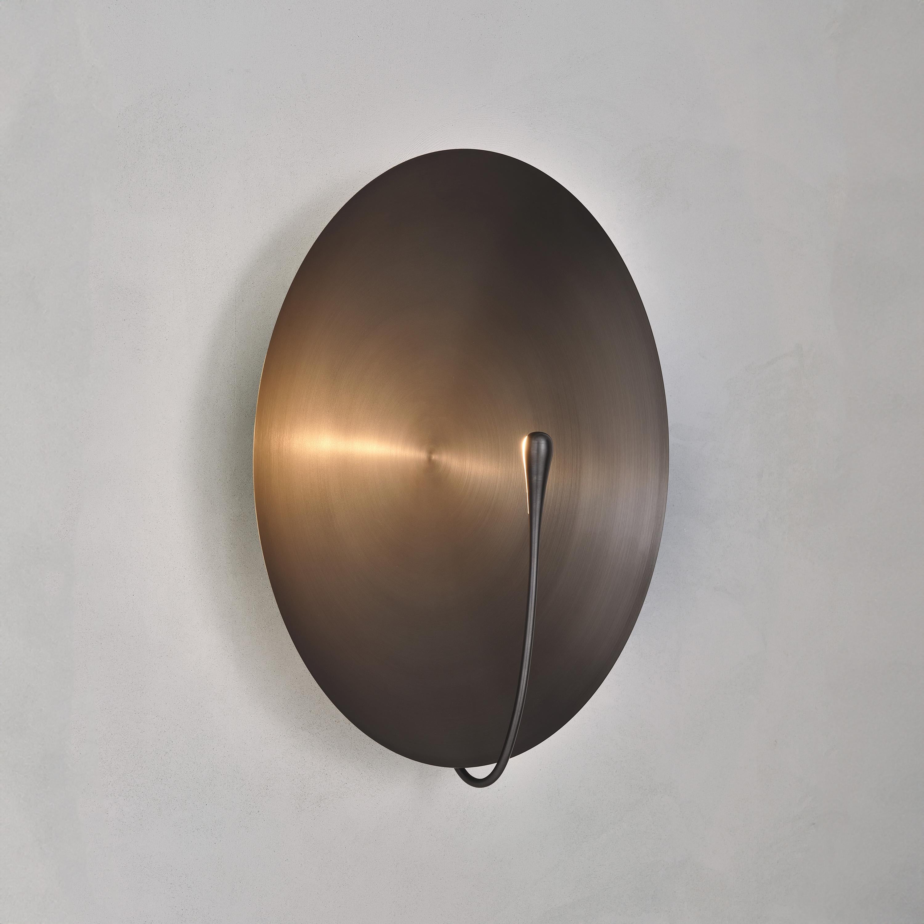British 'Cosmic Regolith XL' Handmade Patinated Brass Contemporary Wall Light Sconce For Sale