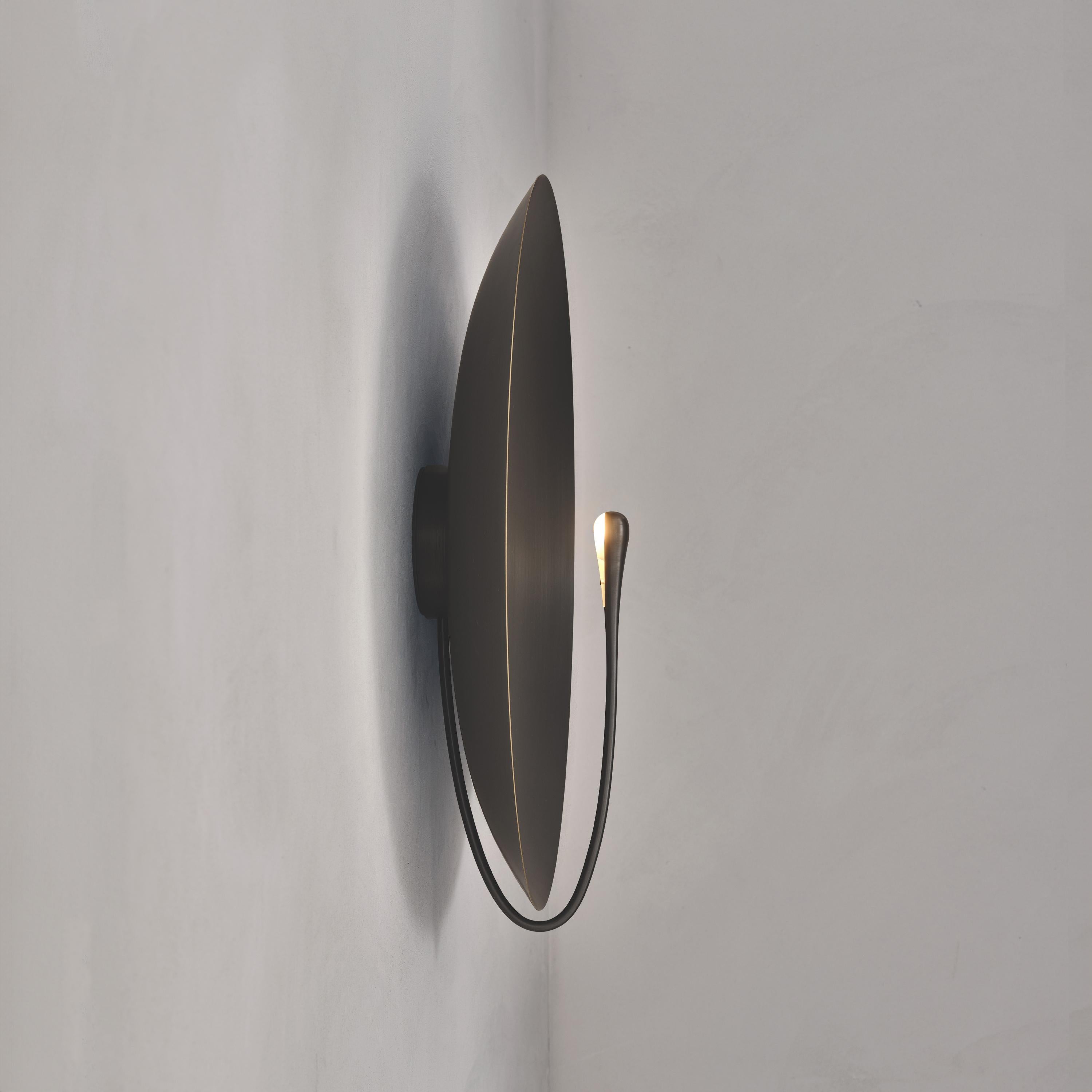 Bronzed 'Cosmic Regolith XL' Handmade Patinated Brass Contemporary Wall Light Sconce For Sale